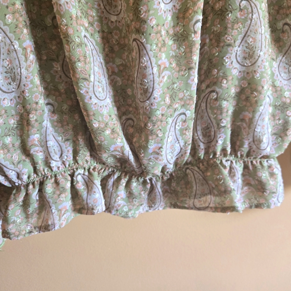 DR2 Paisley Ruffle Top, M - Picture 6 of 8
